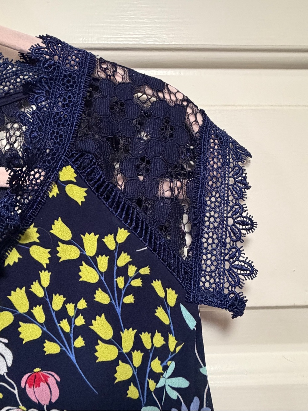 Nanette Lepore Navy Lace-Trim Dress - Picture 4 of 9
